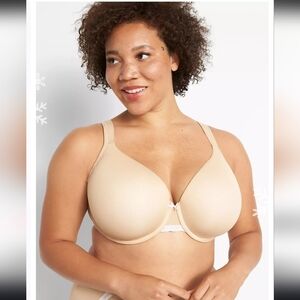 Cacique Beige Contour Bra 42F Lightly lined Balconette Underwire